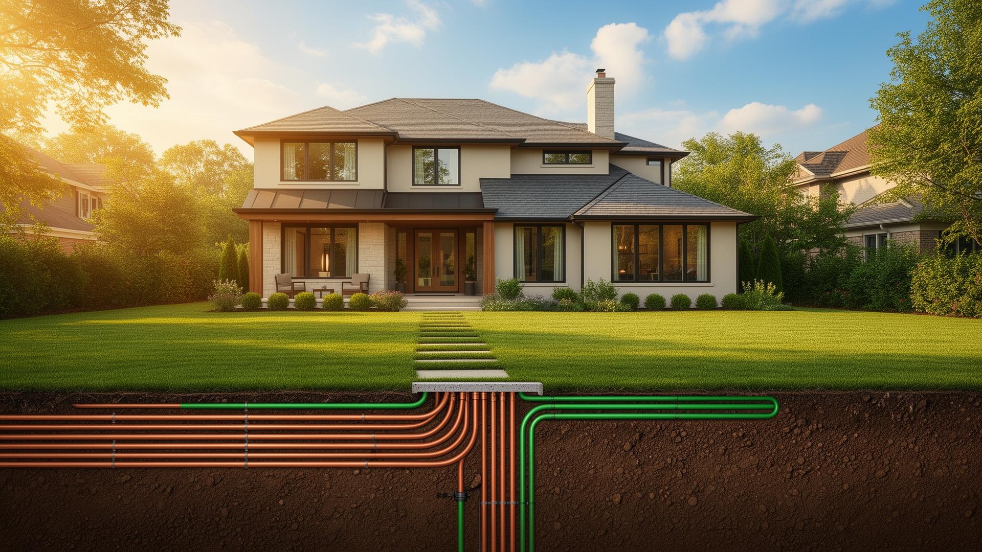 Chicago home with geothermal loop system installed underground